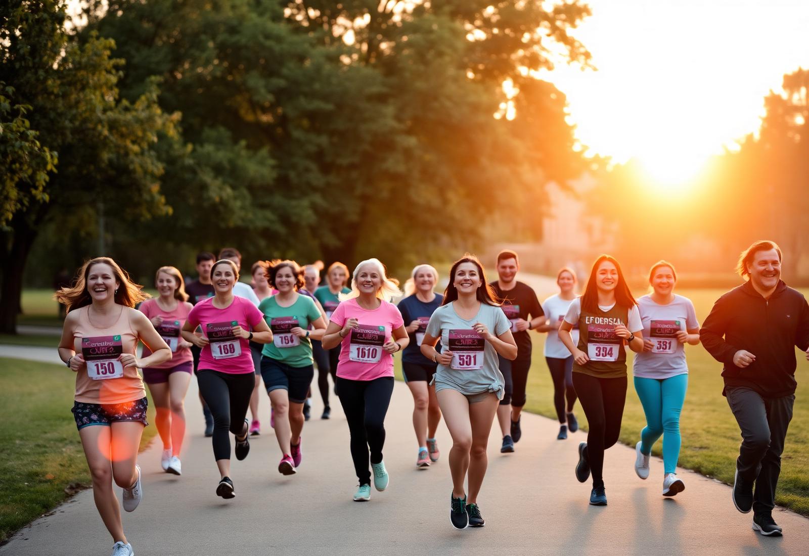 Community runners at a heart health 5K